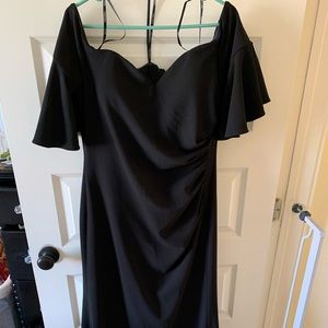 Black Off The Shoulder Evening Gown